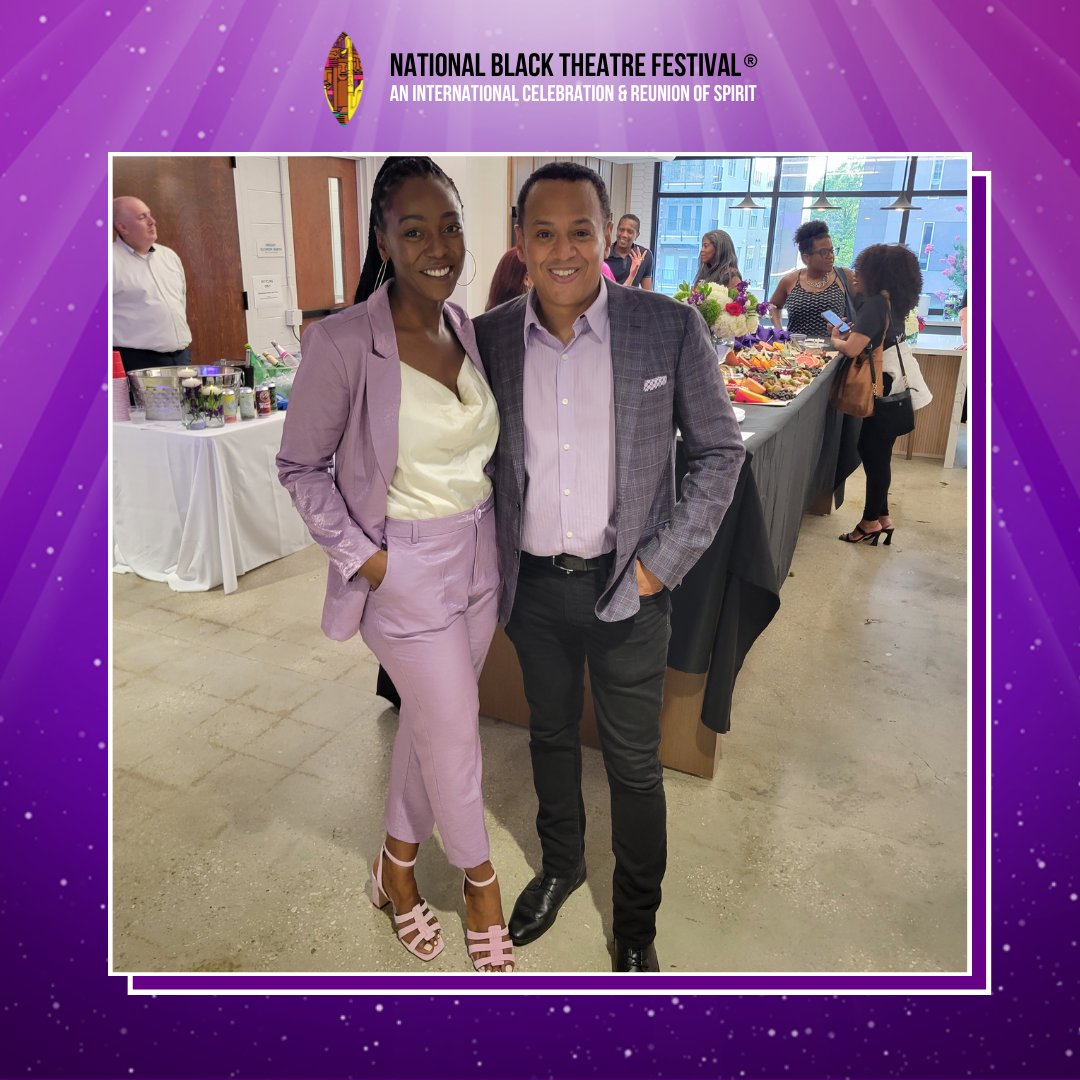 Producing Artistic Director Jackie Alexander and Melissa Joyner are all smiles at the 2022 NBTF Artistic Director Meet and Greet with Special Guest of Honor <a href="/BenVereen/">Ben Vereen</a>. #NBTF2022