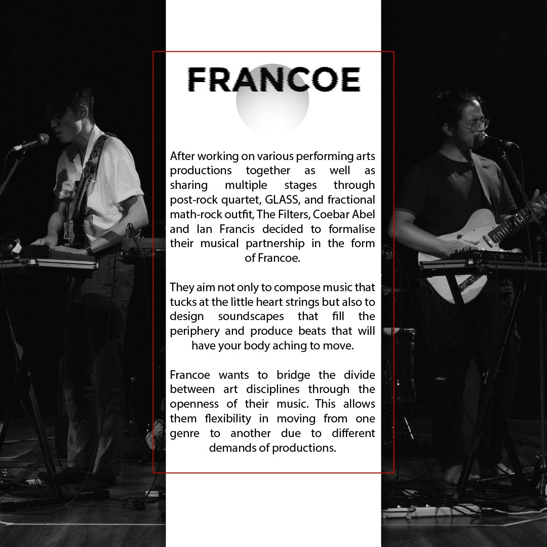 Introducing our beloved local talents that will be sharing the stage with Pamungkas KL.

Here's a quick rundown of <a href="/francoe_sounds/">Francoe</a> ; show em some love by listening to their music and following em on Instagram.

#pamungkas #birdy #talarecordsasia #traevents