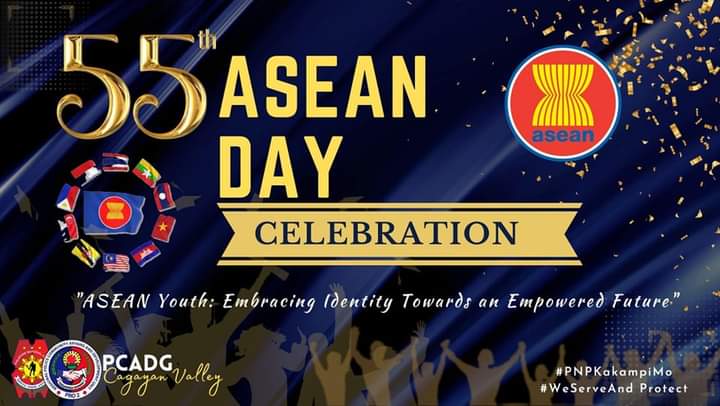 PCADG_2's tweet photo. 55th ASEAN DAY Celebration "ASEAN Youth: Embracing Identity Towards an Empowered Future".

#PNPKakampiMo
#WeServeAndProtect
#TeamPNP
#PCADGCagayanValley https://t.co/R605oizx1S