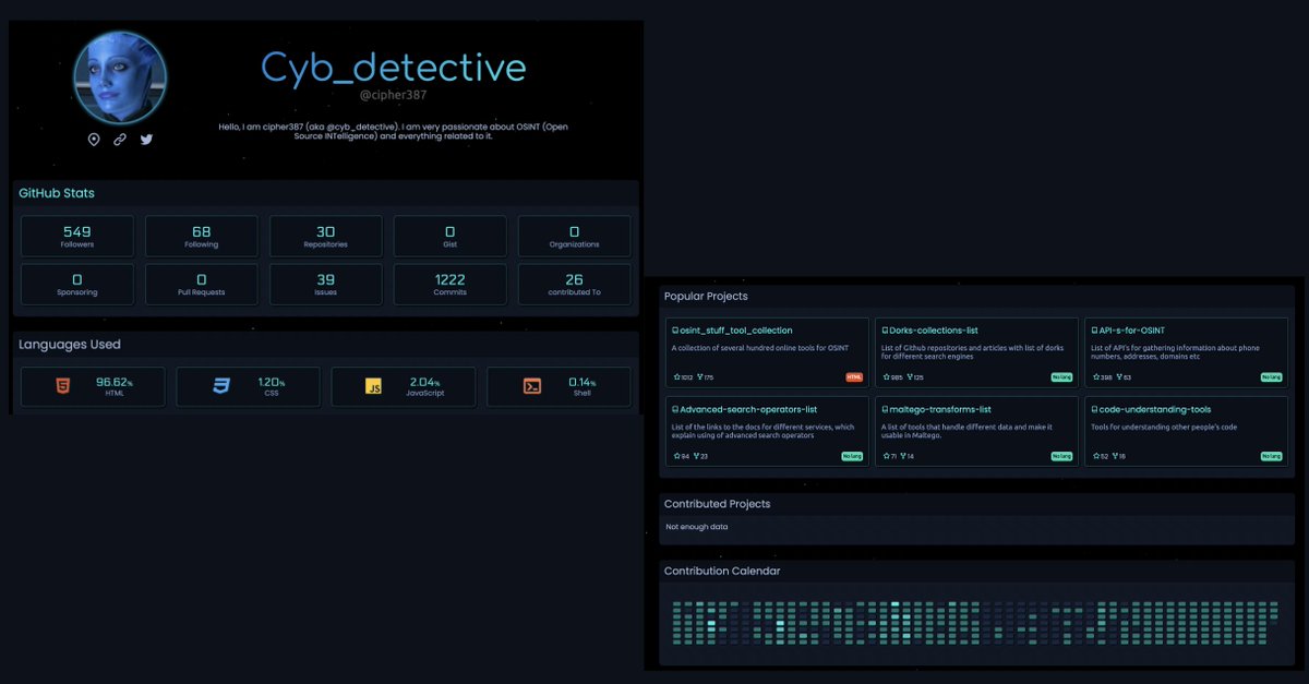 GITHUB #OSINT THREAD🧵🧵🧵

A collection of services and techniques for gathering information about rep...