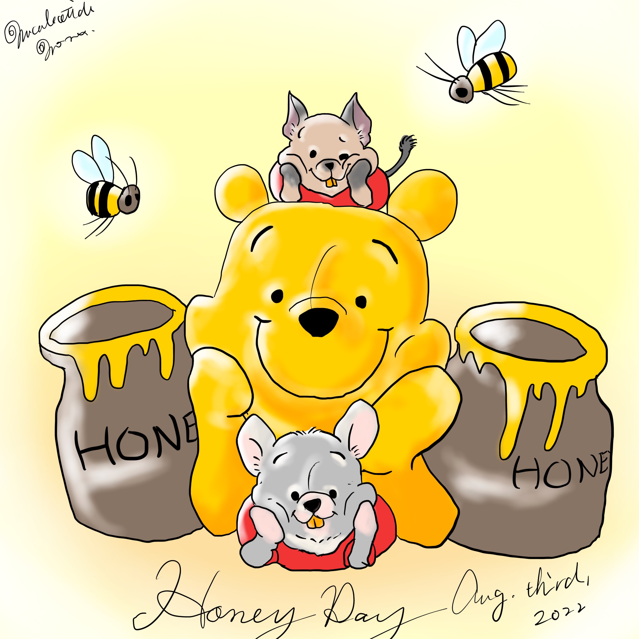 ヌクレオチド ノナ デグー チンチラ イラスト垢 今日はハチミツの日 はちみつ食べたいなーー ってプーさん風に描きました 似合ってるよね ねえ デグー チンチラ 1日1絵 絵描きさんと繋がりたい イラスト T Co Rkxcixvy3t Twitter