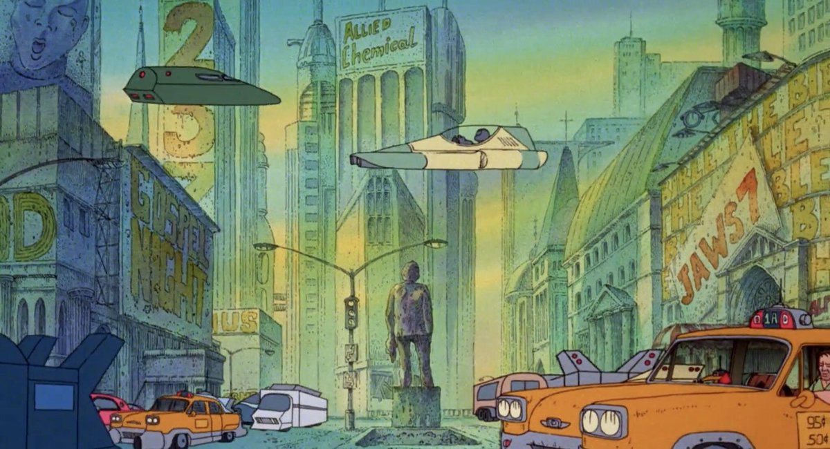 WeirdlandTales's tweet photo. New York in 2031, as depicted in HEAVY METAL (1981). https://t.co/gebPWijAcY