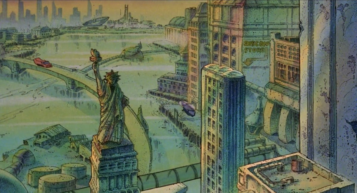 WeirdlandTales's tweet photo. New York in 2031, as depicted in HEAVY METAL (1981). https://t.co/gebPWijAcY