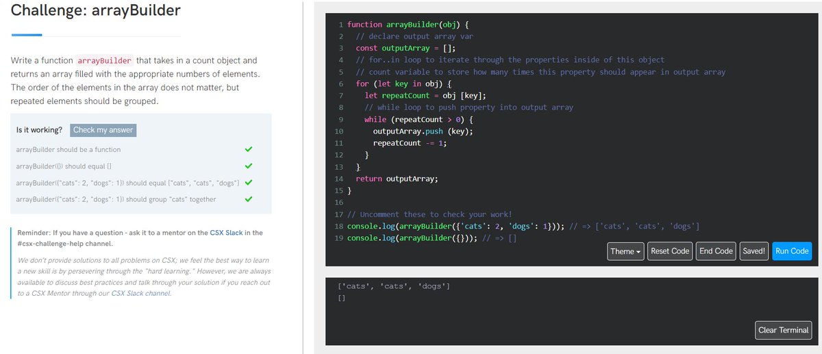 Pachecotron's tweet image. Day 2
Today I used a function to create an array from an object.

 #100daysofcode #CodeSmith