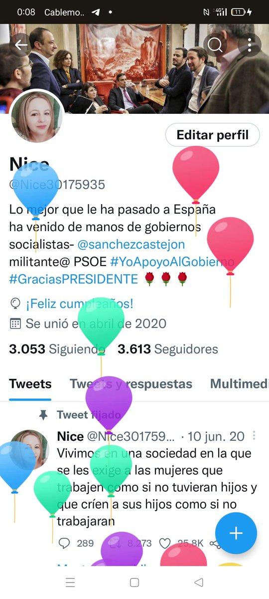 En mi perfil hay globitos jejeje otro año más cumplo hoy 🤣
