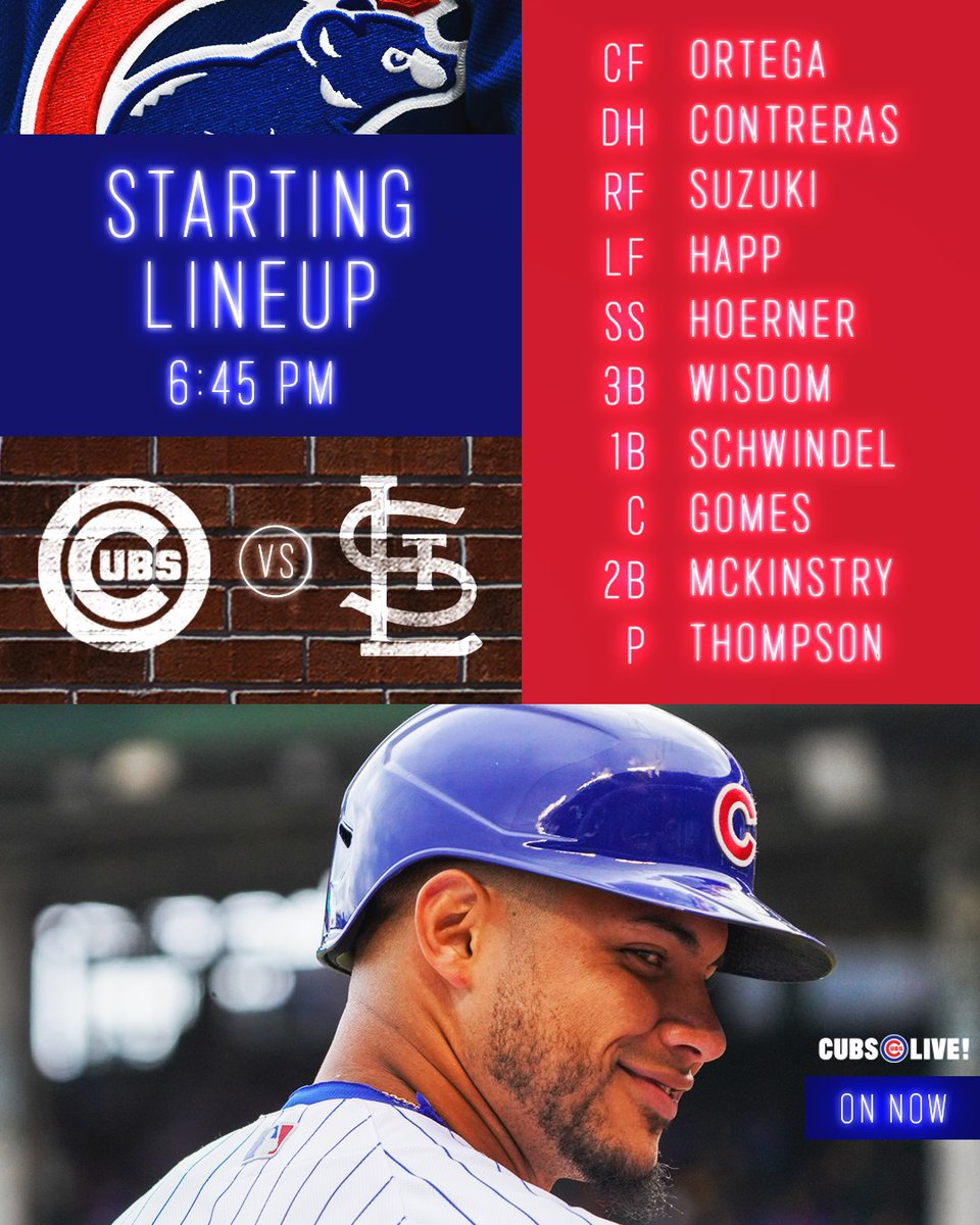 Marquee Sports Network on Twitter "Tonight's Cubs starting lineup."