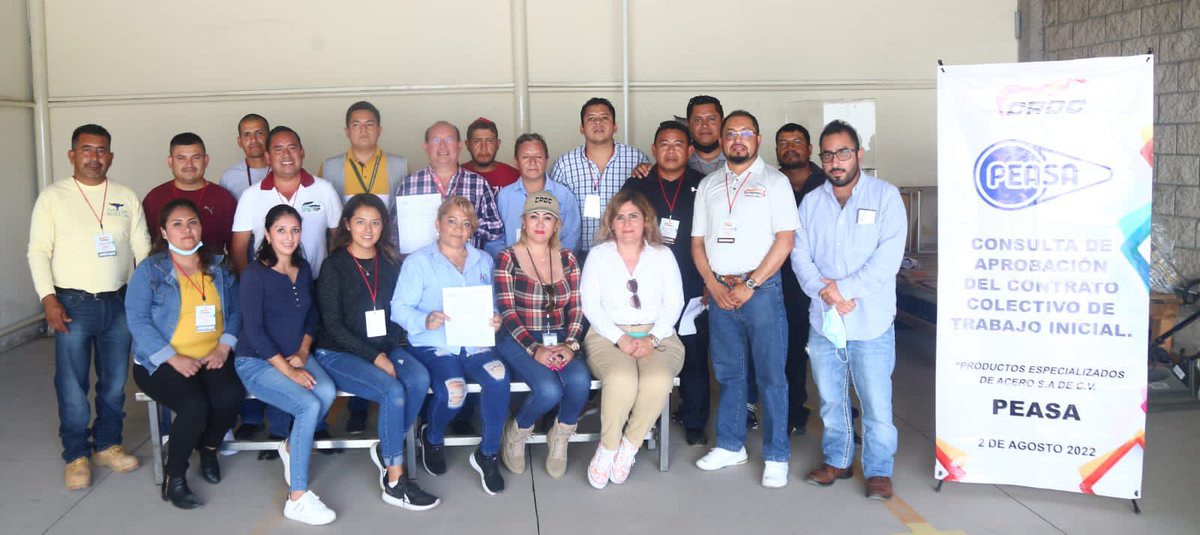 MarioMachucaS's tweet photo. En mi calidad de Srio. Gral. del Sindicato Nacional de Trabajadores de Armado, Montaje y Fabricación en General de la Industria Automotriz, estuve presente en la consulta de aprobación del CCT inicial de la empresa #PEASA con la presencia del CFCRL https://t.co/FCV3nVdoEY