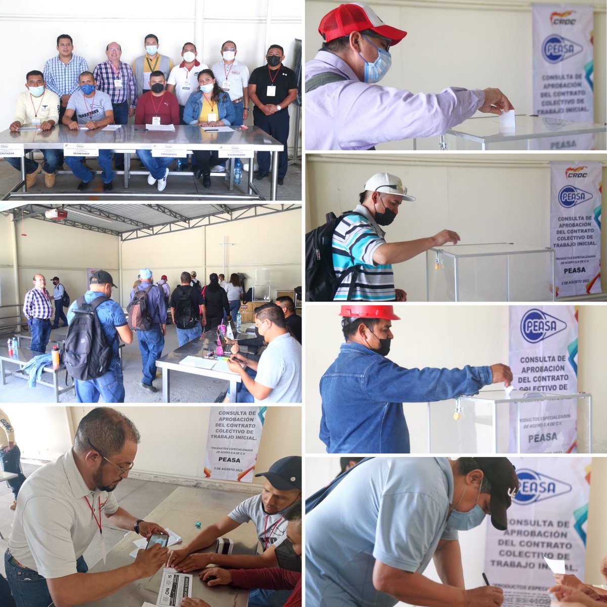 MarioMachucaS's tweet photo. En mi calidad de Srio. Gral. del Sindicato Nacional de Trabajadores de Armado, Montaje y Fabricación en General de la Industria Automotriz, estuve presente en la consulta de aprobación del CCT inicial de la empresa #PEASA con la presencia del CFCRL https://t.co/FCV3nVdoEY