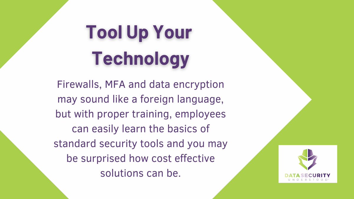 DataSecurityU's tweet image. Step 3 of 6 in our series of reducing your risk of ransomware or breaches: 

Tool Up Your Technology - The solutions may sound confusing but here is the good news. The solutions are more available than ever and are now prerequisites for Cyber insurers.