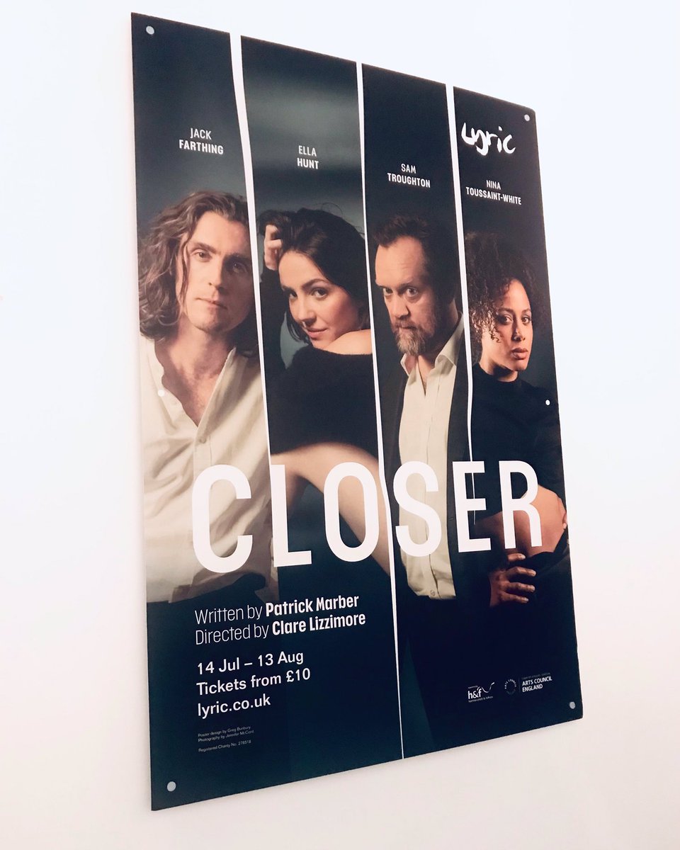 Just watched an amazing production of Patrick Marber’s Closer at the <a href="/LyricHammer/">Lyric Hammersmith Theatre</a>. Would highly recommend - great production &amp; absolutely brilliant direction by Clare Lizzimore. So nice to have my first solo date with <a href="/CamWilhelm/">Camille Wilhelm</a> also.  I love theatre ❤️❤️❤️