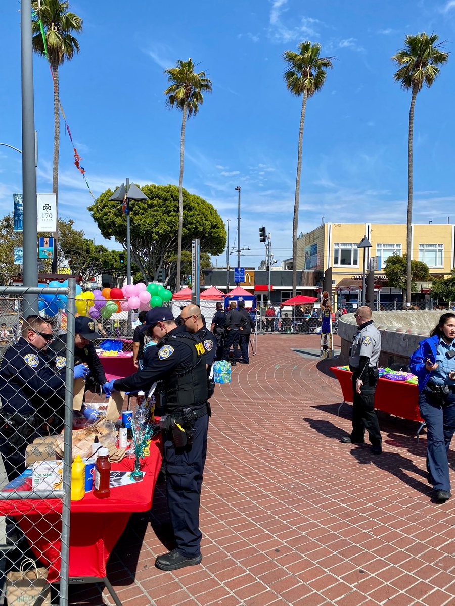 hdizz___'s tweet photo. SF closed off the 24th BART plaza to the public but are fine using the space for this dystopian “national night out” police state block party, super uncomfortable walking past like 20 armed cops to take a train https://t.co/JRlSoYK1Eb