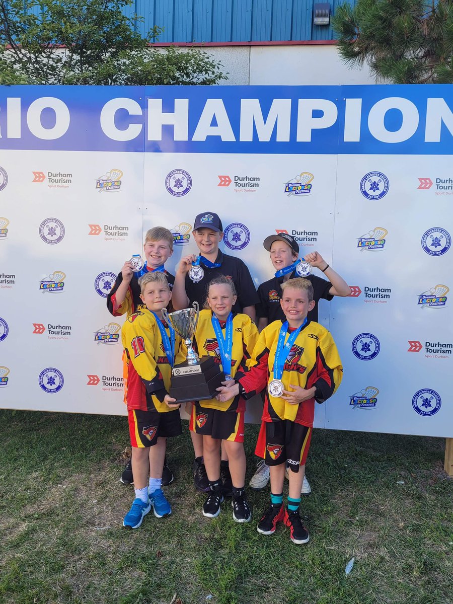 NepeanLax's tweet photo. If you can do it, I can do it! Pretty cool pic of Nepean Knights siblings from U9 and U13 with championship medals from  the 2022 @OntarioLacrosse festival! https://t.co/lTCHr3Cool
