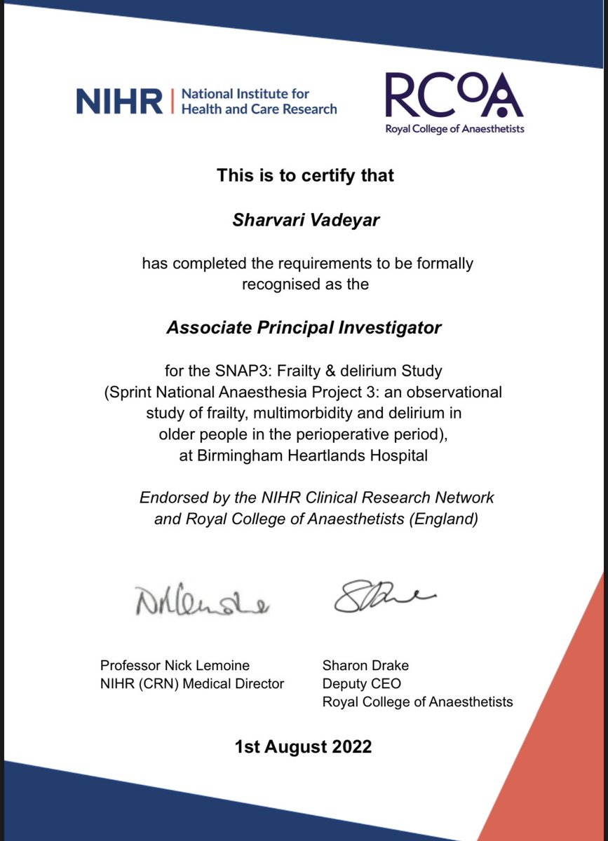 SharvariVadeyar's tweet photo. Last day of FY2 done and got this incredible news! ✨ Thank you so much for the opportunity and the amazing learning experience! @yeung_joyce @NIHRresearch @uhbtrust https://t.co/QQ53iXxlKI
