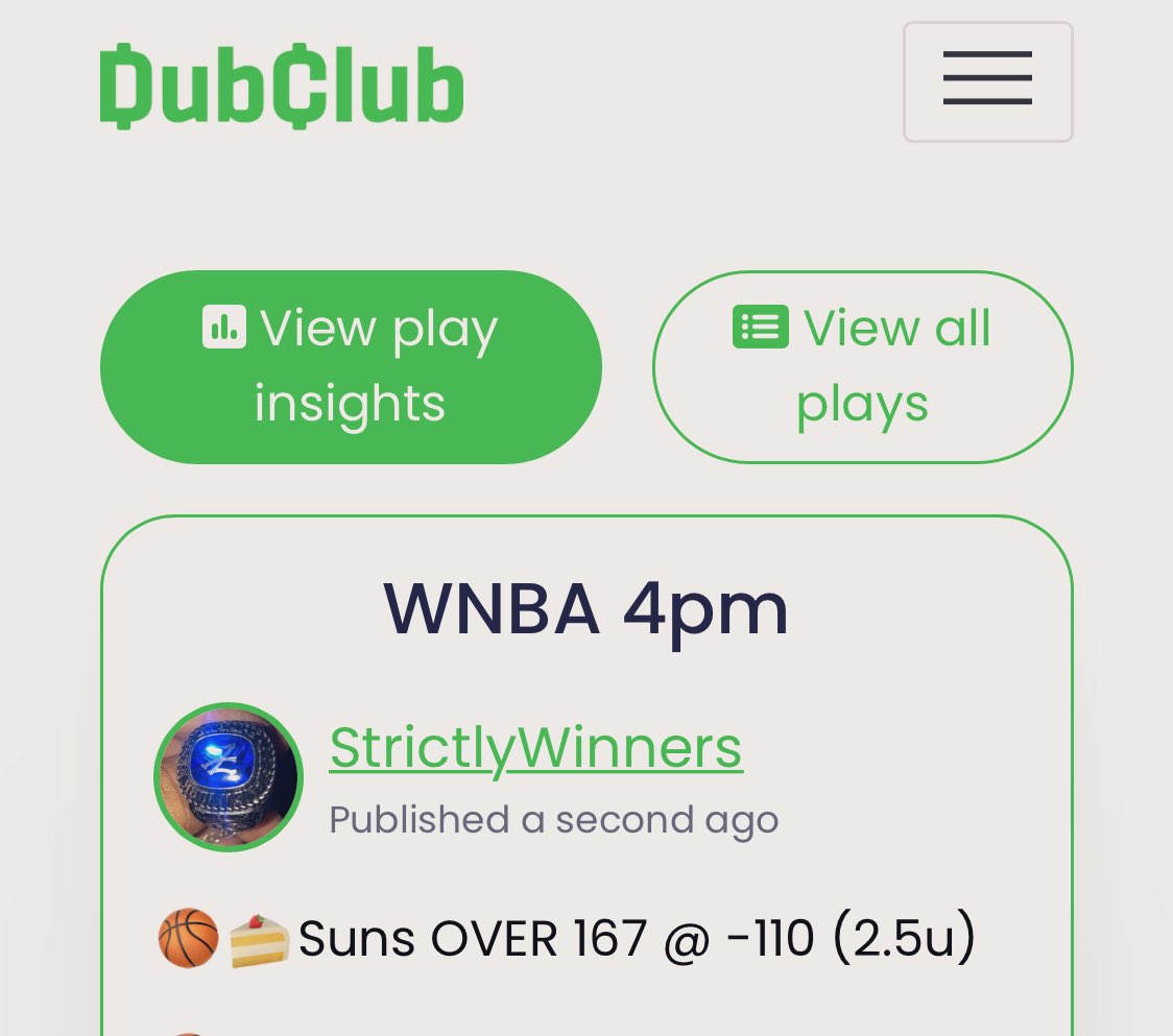 SayLessCashMore's tweet photo. Let’s get #10 on the #FreePlay streak.
🏀🍰Suns OVER 167 @ -110 (2.5u)
#WNBA #WnbaGoat
Comment + Like for GOOD LUCK🍀
Let’s stay HOT. 🔥🫡🤍🏀👑
#MLB #gamblingtwitter #HUSH 🏀 https://t.co/0mi0ZJldUw