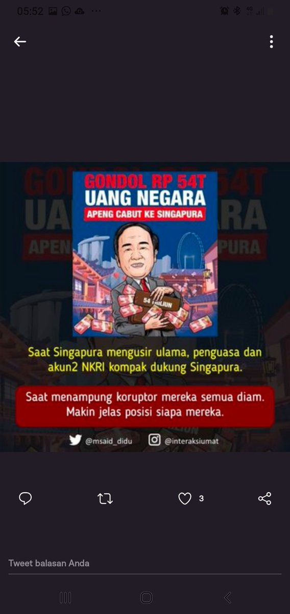 Ajuansyah_putra's tweet image. Berhentilah " kerja, kerja, kerja " jika hanya menumpuk hutang Pak @jokowi . ironisnya anda sibuk menghutang trilyunan uang negara tidak bisa dicegah dikorupsi dan dilarikan keluar negeri tempat anda ngutang diantaranya Temasek #Singapore .
#Apeng Apeng.
Polisi
Subuh