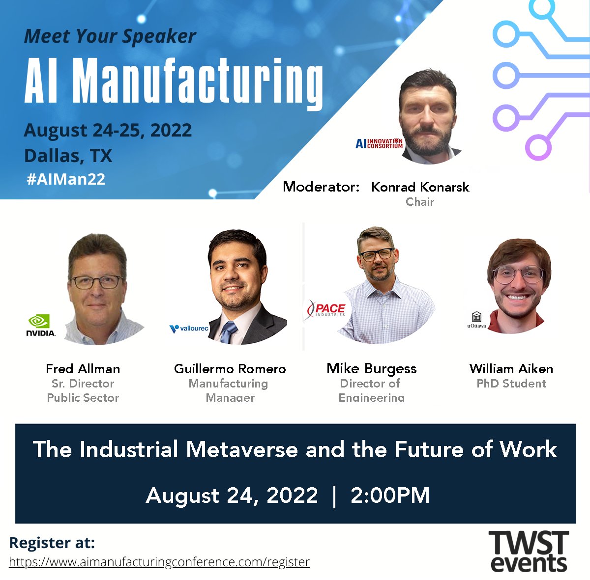 NVIDIAAI's tweet photo. How will AI, extended reality, and IoT impact the industrial metaverse and future of work? 

Join a panel of experts at the AI Manufacturing Conference on August 24 at 2 PM CDT to learn more: https://t.co/CcKMRiAX8A

#AIMan22 #AI #manufacturing https://t.co/SuccMgGBNO