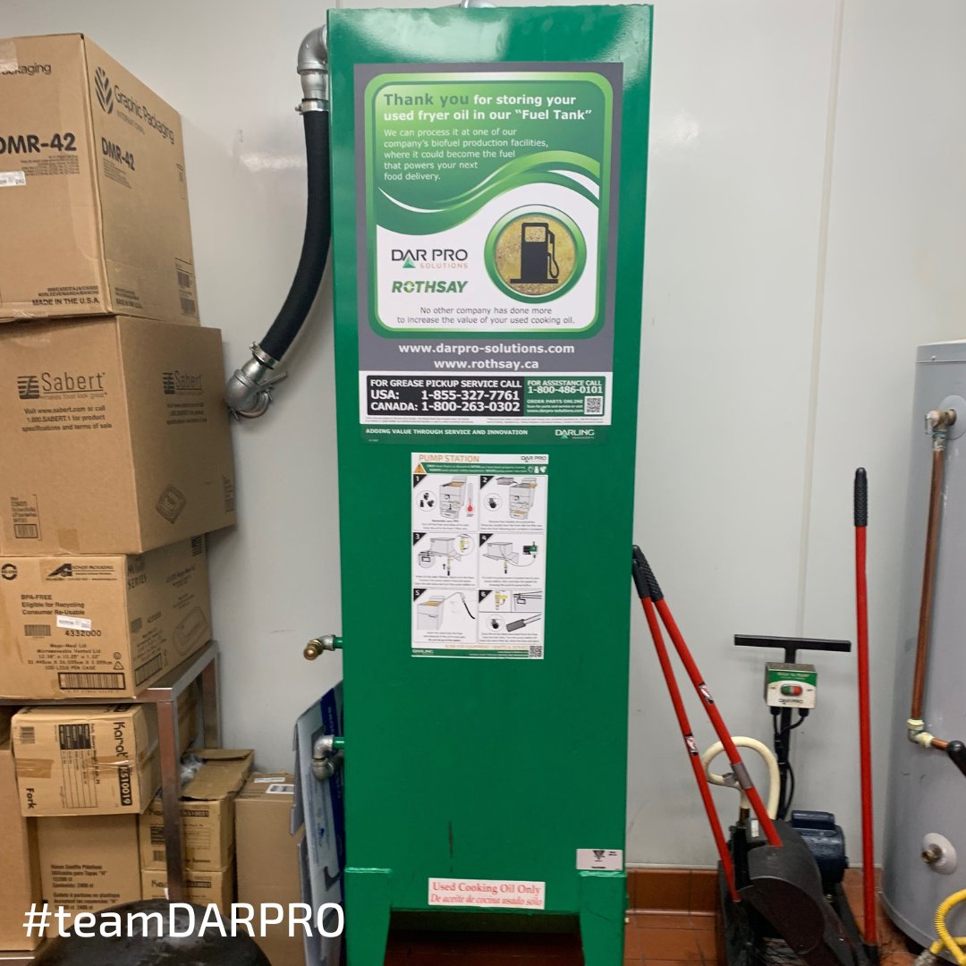 DARPROSolutions's tweet photo. This Fat4Fuel tank contains proprietary anti-theft technology โ meaning only a DAR PRO truck hose can extract the oil, thus eliminating the possibility of grease theft. Click here to learn more about the Fat4Fuel tank: https://t.co/oFADWo6NyK
.
.
.
#UsedCookingOil #Fat4Fuel https://t.co/1JsCOdB6j5