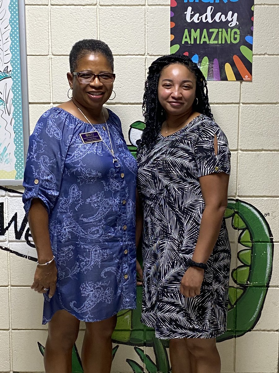 Great Partnership with ECU #WJG2022 Today Alyssa Frazier met with her ECU Program Director, Cassandra White, to get her materials for her Principal Internship this year at WJG &amp; HES! We are so excited to have Alyssa with us!  Ready to Rock as a Gator!🐊🐊