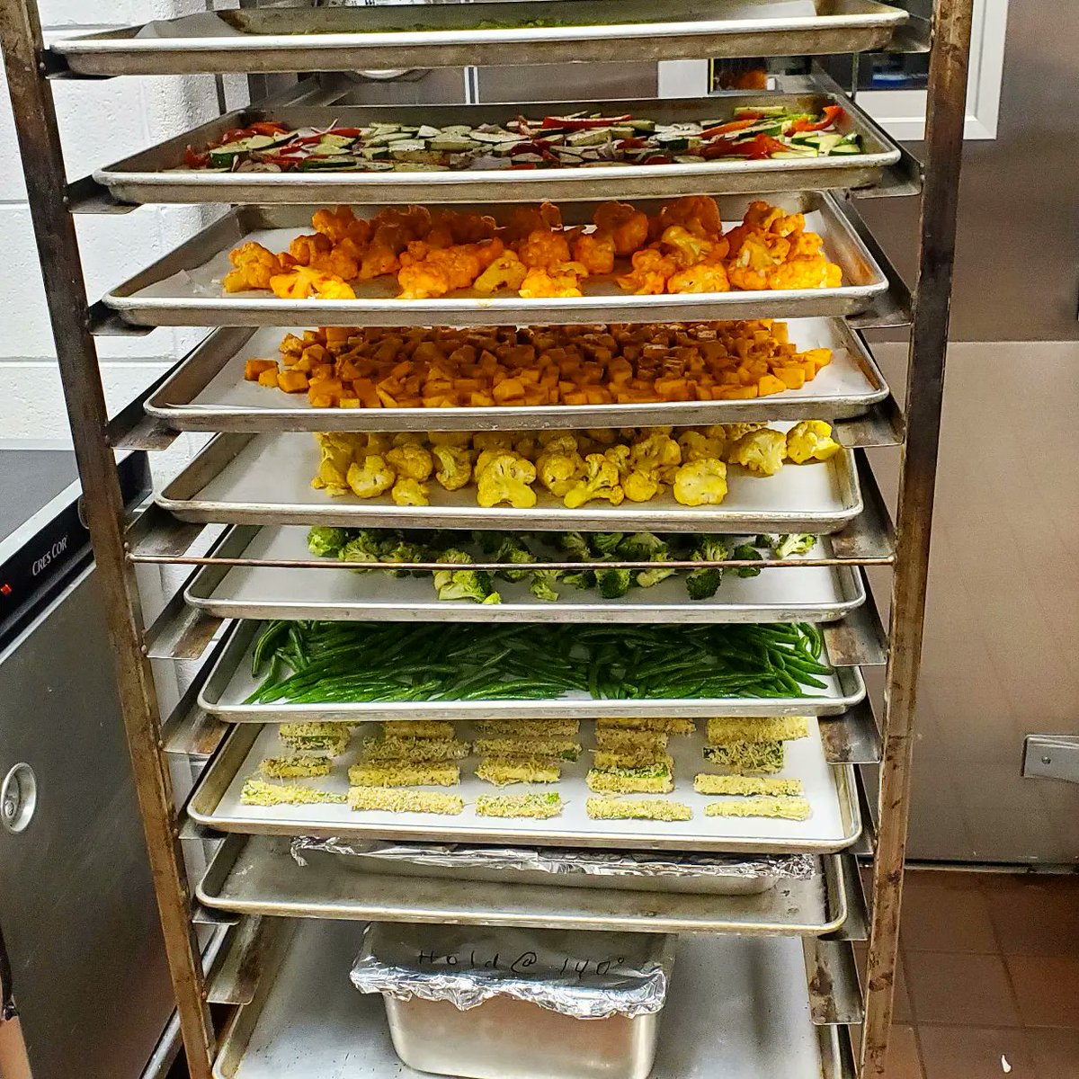 Chefrebeccak12's tweet photo. These hard working #schoolnutrition professionals from 8 Indiana districts made 32 different Vegetable dishes using recipes from Chefs in Schools and districts around the country! @RobertIrvine we'd love you to attend a training to show you all the amazing food served in schools! https://t.co/MSWOMPsa6Z
