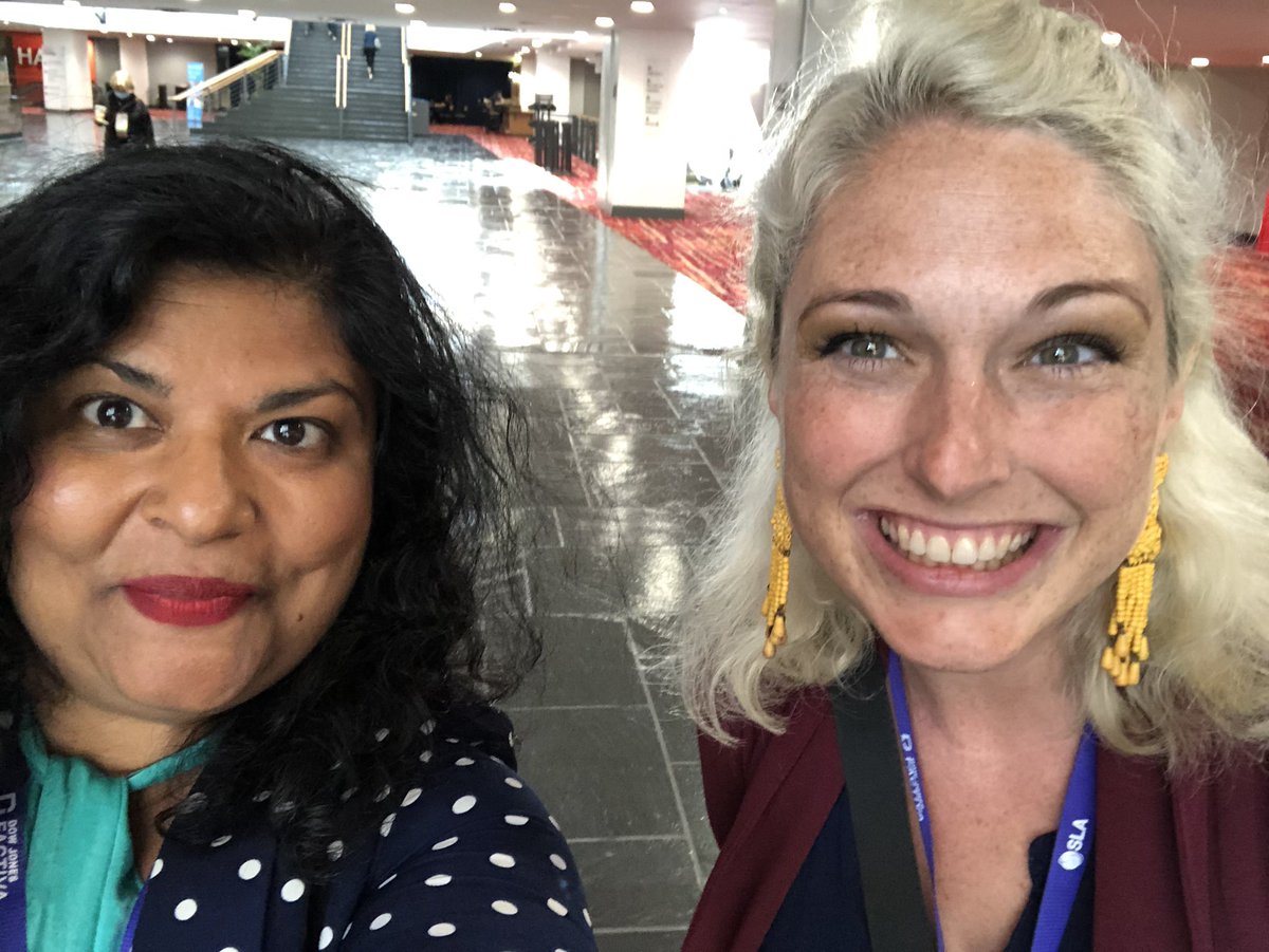 Great to meet <a href="/HidingHeather/">Heather Howard</a> in the corridor of Charlotte Convention Centre! I recognise Heather from her Twitter photo. #SLAConference2022 #SLA2022