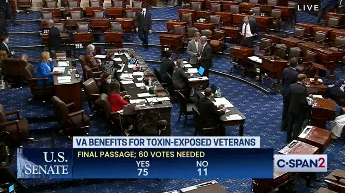 AmericanLegion's tweet photo. (THREAD) Natl Cdr Dillard on Senate passage of the #PACTAct: “Tonight, the U.S. Senate passed historic legislation that will make a difference in the lives of millions of #veterans. After some unusual delays for a bill that is largely identical to what passed on June 16 ... https://t.co/NSAwMiybrG