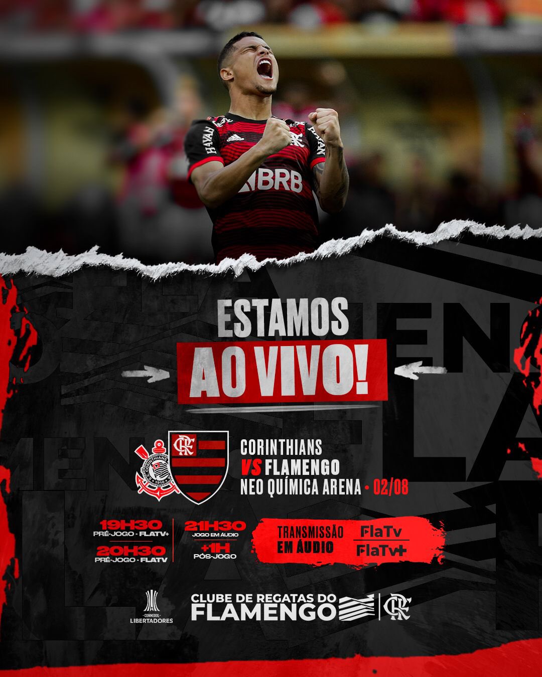 Jogo ao vivo e EXCLUSIVO no - Clube de Regatas do Flamengo