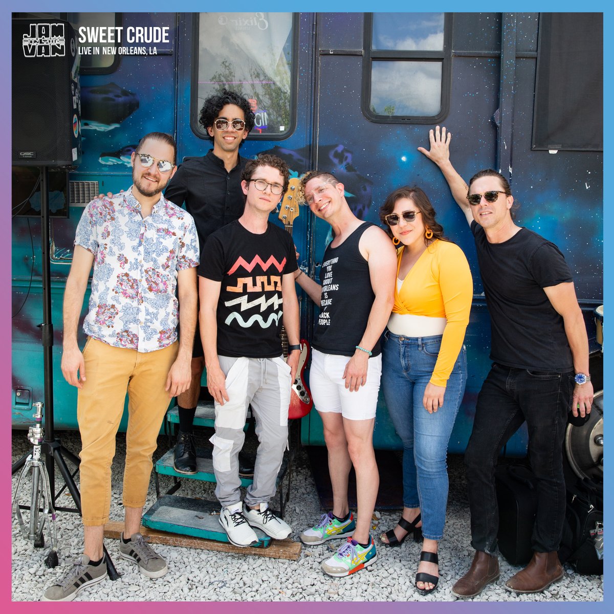 Watch <a href="/SweetCrudeBand/">sweetcrudeband</a> #JamintheVan in #NewOrleans during #JazzFest. Live #music session streaming now: youtu.be/vWoV4VQ6o4Q