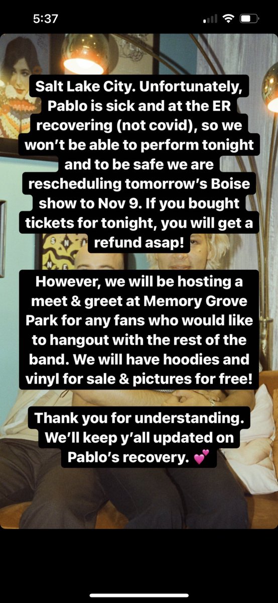 😭 i am bummed but I hope Pablo is ok :(