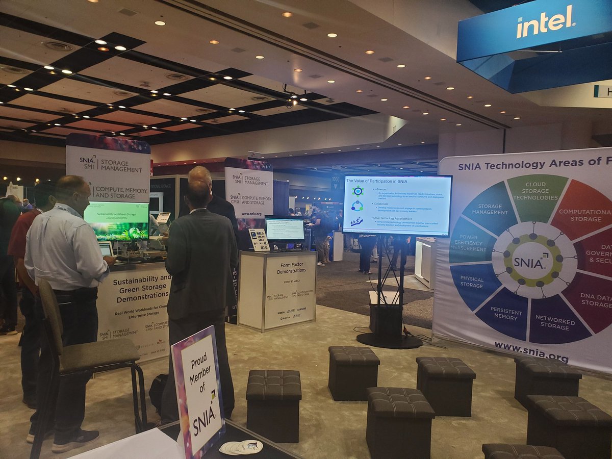 SNIA's tweet image. Rocking to the @Samsung sponsored band at the #FMS2022 opening reception. Come see Us in booth 725 for computational storage and storage management demos!