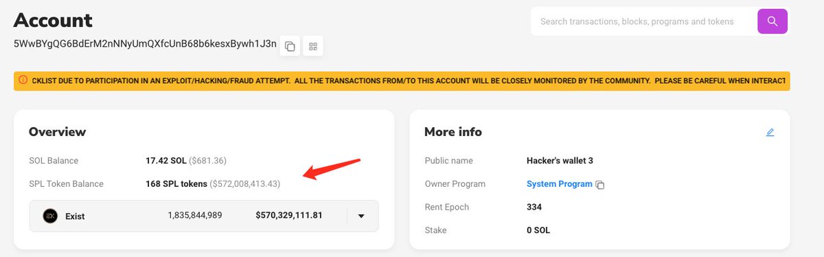 MistTrack_io's tweet photo. So far more than 8000 wallets and ~$580M were stolen by the following 4 addresses. 

Htp9MGP8Tig923ZFY7Qf2zzbMUmYneFRAhSp7vSg4wxV
CEzN7mqP9xoxn2HdyW6fjEJ73t7qaX9Rp2zyS6hb3iEu
5WwBYgQG6BdErM2nNNyUmQXfcUnB68b6kesxBywh1J3n
GeEccGJ9BEzVbVor1njkBCCiqXJbXVeDHaXDCrBDbmuy https://t.co/N7wJlCOi8p