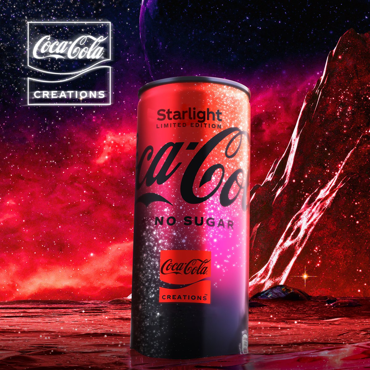 CocaCola_MGL's tweet photo. Coca-Cola брэндийн зүгээс хэрэглэгч та бүхэнд сансрын уудмыг санагдуулам “Coca-Cola Starlight” бүтээгдэхүүнийг танилцуулж байна.  
Энэхүү бүтээгдэхүүн нь Монголын зах зээлд  богино хугацаанд байрших Limited edition  бөгөөд зөвхөн CU, GS25 дэлгүүрээс худалдан авах боломжтой. https://t.co/14nWTxiCrM