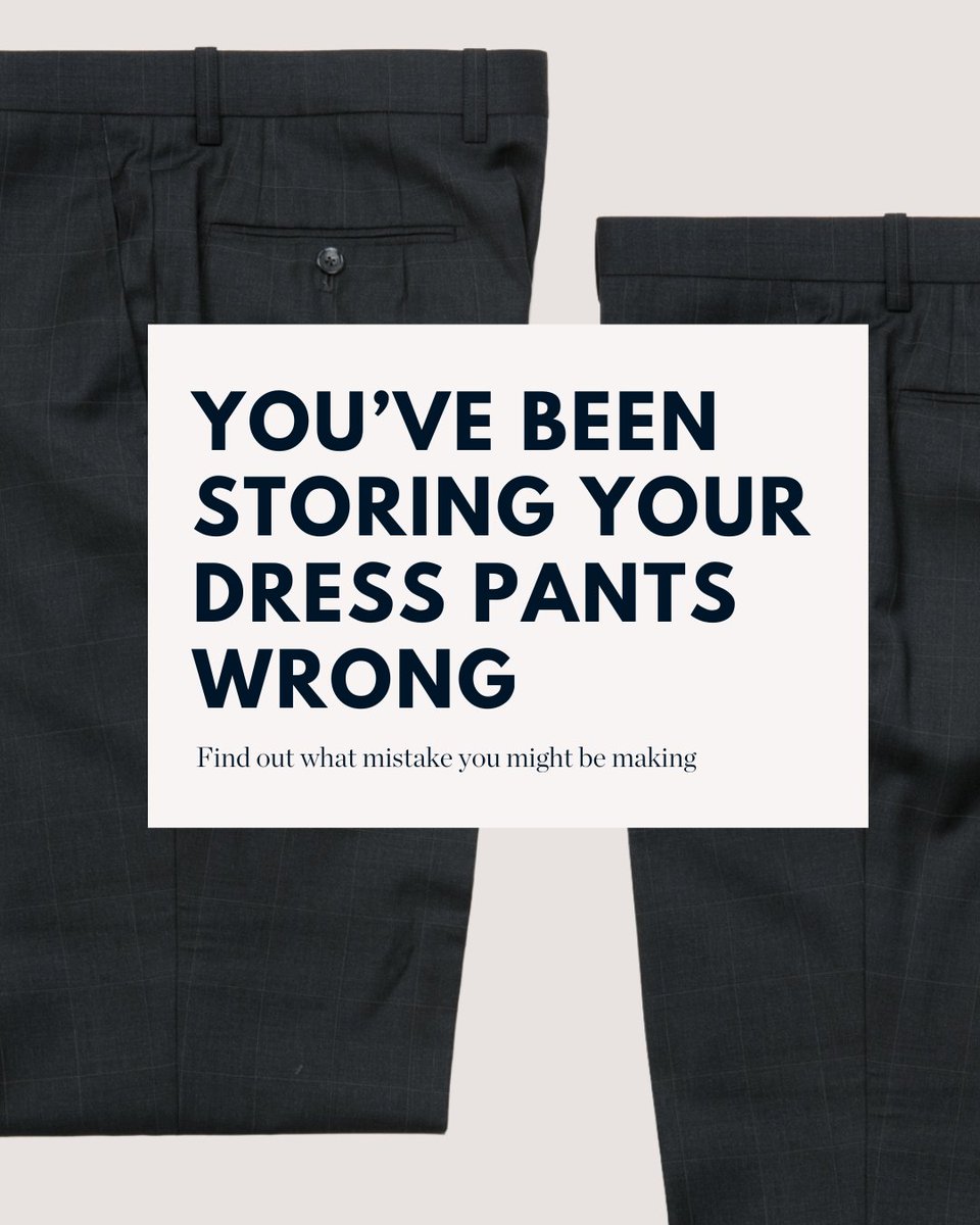 BlankLabel's tweet photo. Learning how to hang dress pants is a great solution that keeps your closest organized while also preventing creasing in your pants. https://t.co/vULEBrjqa0