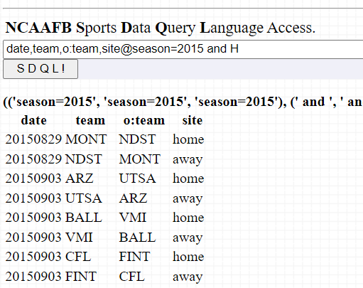 SDQLer's tweet image. The H shortcut for site=home is not working in NCAAFB as it does in other sports. #SDQL
s3.sportsdatabase.com/NCAAFB/query.h…++
