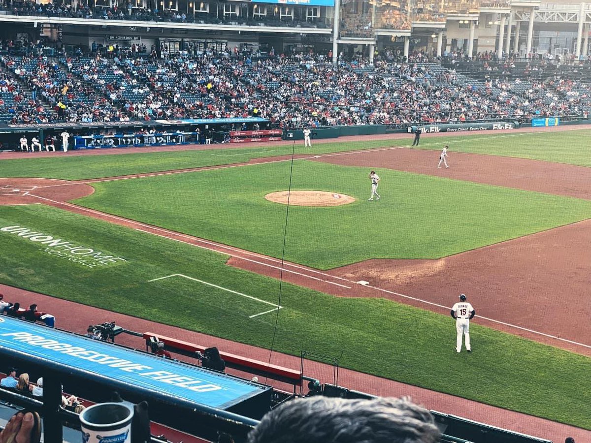 Great seats in the club section tonight! Go <a href="/CleGuardians/">Cleveland Guardians</a>!