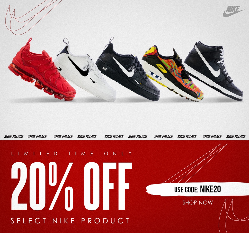 ShoePalace.com Twitter: "Limited time 20% off select Nike styles with code NIKE20 Twitter