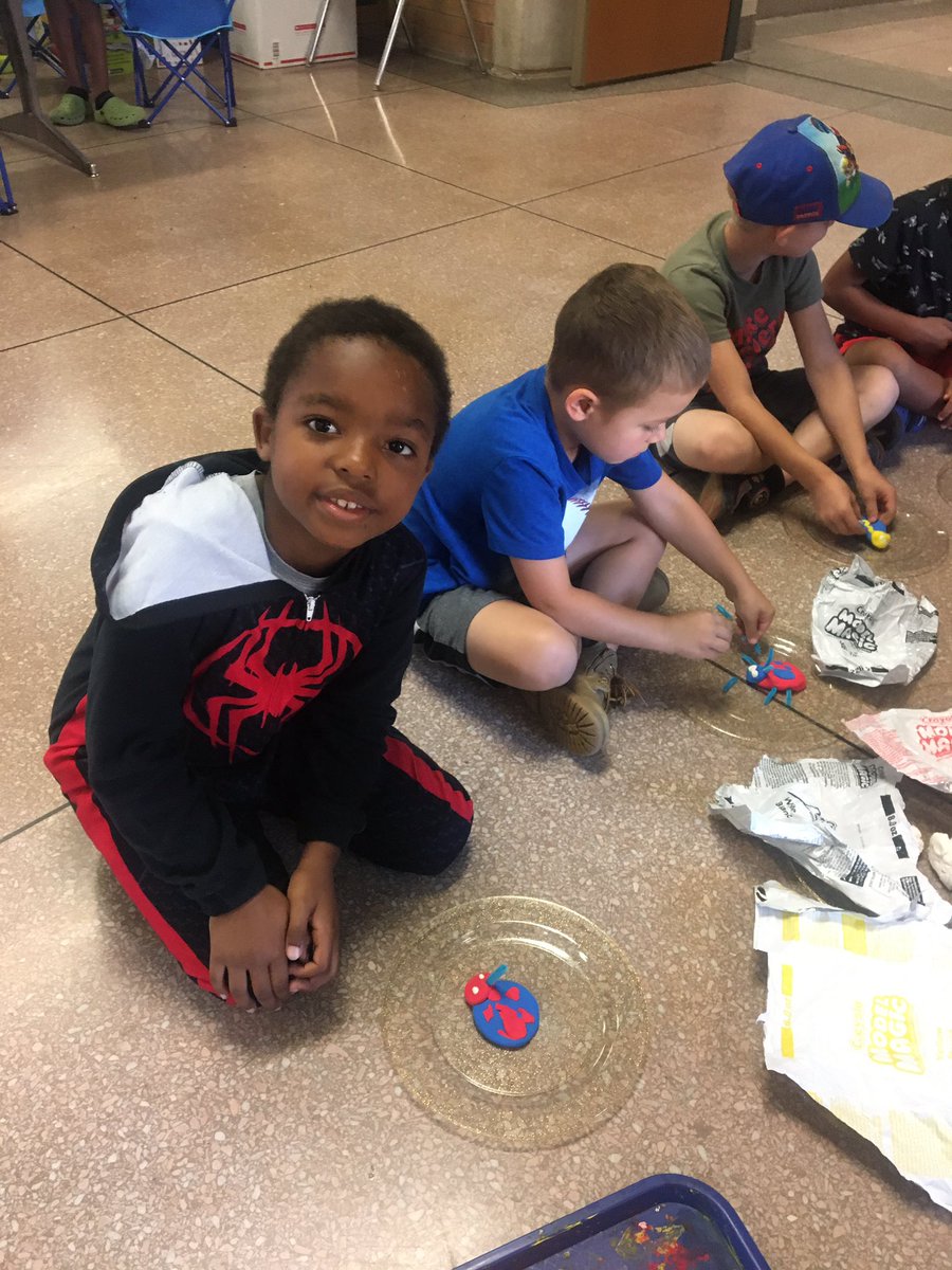 NDeLaney83's tweet photo. We’ve had a wonderful insect week so far! Model Magic projects, Insects Up Close, Lit Camp, Lego STEM kits, and a visit from the Bookmobile! #LeapGrant #SummerSchool #SVEPantherPride https://t.co/jLI4W4kglt
