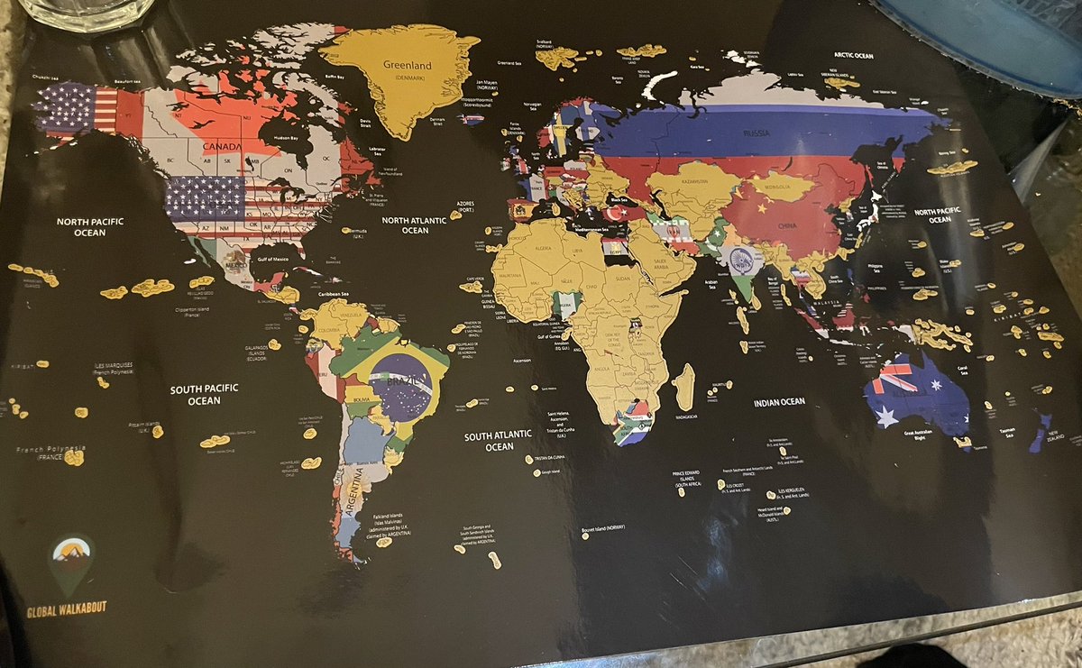 According to our scratch map, there’s still a whole lotta world to explore… #brackiesareback