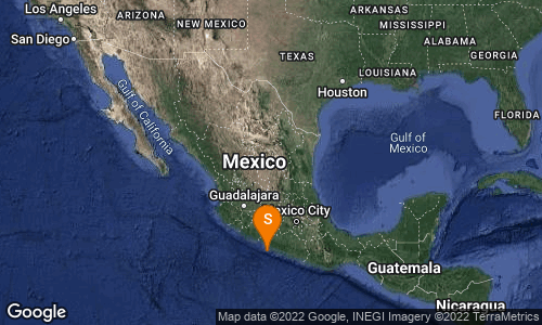 SSNMexico's tweet photo. Preliminar: SISMO Magnitud 4 Loc  50 km al SUROESTE de PETATLAN, GRO 02/08/22 19:03:28 Lat 17.15 Lon -101.51 Pf 5 km https://t.co/7Pkh24Qs2d