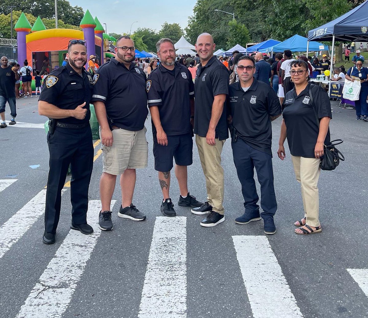 NYCPBA's tweet photo. PBA Bronx crew swings through @NYPD44Pct @NYPD47Pct @NYPD48 for #NationalNightOut2022. The Bronx knows #WeNeedPolice. https://t.co/1He7wJvuka
