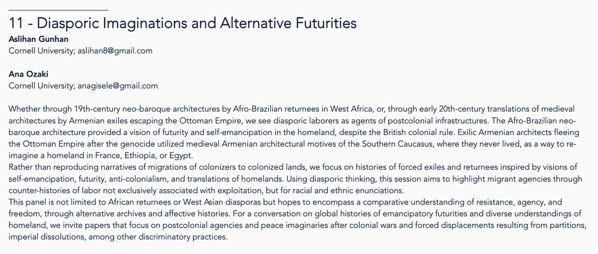 Please consider submitting an abstract by Sept 2 to our  "Diasporic Imaginations &amp; Alternative Futurities" panel that <a href="/asligha/">asli</a> and I will co-chair in Lisbon/Jan 2023! @samiahenni is the keynote speaker: dinamiacetiul.wixsite.com/congress-archw…
