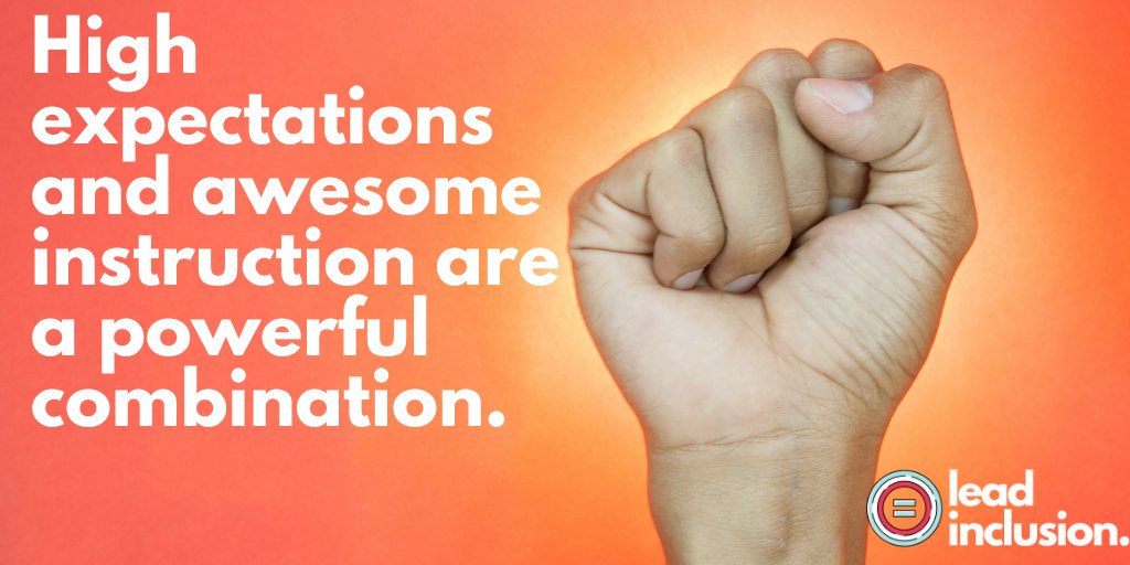 How well student's with IEPs succeed depends largely on the expectations teachers hold for them. Never underestimate the combined power of our expectations and awesome instruction.  #LeadInclusion #SPEDchat #globalsped #globaled #edchat