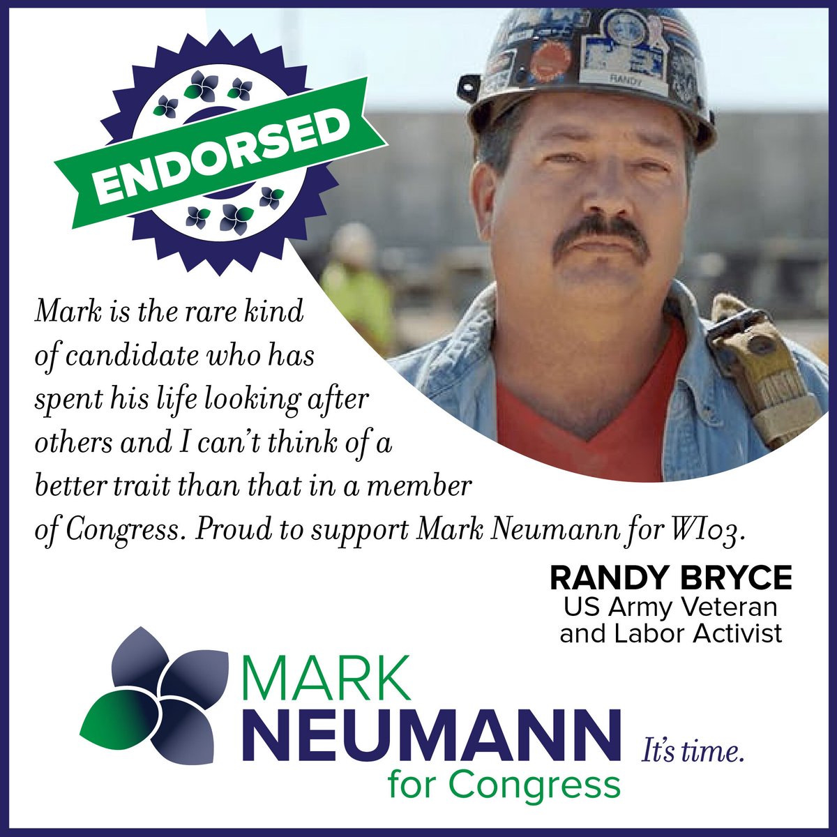 DrMark_3rdCD_WI's tweet photo. Now, this is one hell of an endorsement! Thank you @IronStache 
#WI03 #NotMeUs #MedicareForAll https://t.co/Htjp57cQTX