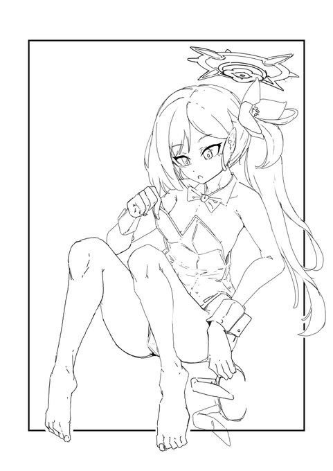 #バニーの日 
終わらんかったのでもう白黒で 