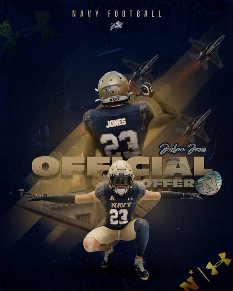 JoshuaJones1_'s tweet photo. Very blessed and thankful ⚓️ @CoachIvinJasper @NavyFBrecruit @NAVYCoachKen @DannyPayneNavy @NavyFB @D_WallCoach #GoNavy https://t.co/4A7DjK2QMV