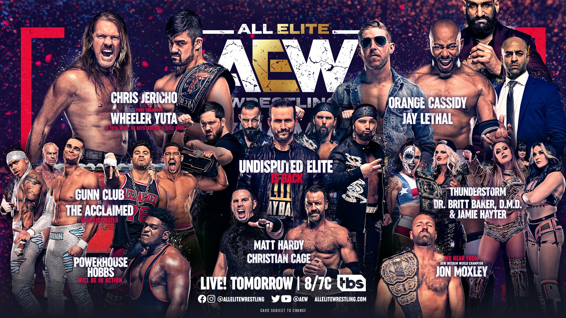 All Elite Wrestling on X: &ldquo;#AEWDynamite LIVE TOMORROW 8/7c TBS 