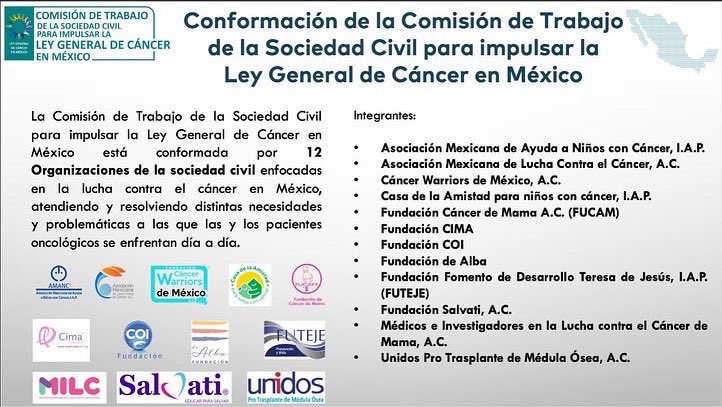 amancmexico's tweet photo. La Comisión de OSC que impulsa la #LeyGeneraldeCáncerMx da hoy un paso muy importante hacia la Instauración de Mesas de Trabajo, para que especialistas diseñen una ley que garantice la atención a niñas, niños, adolescentes, jóvenes y adultos con cáncer en México. https://t.co/5z49GZ8pVo