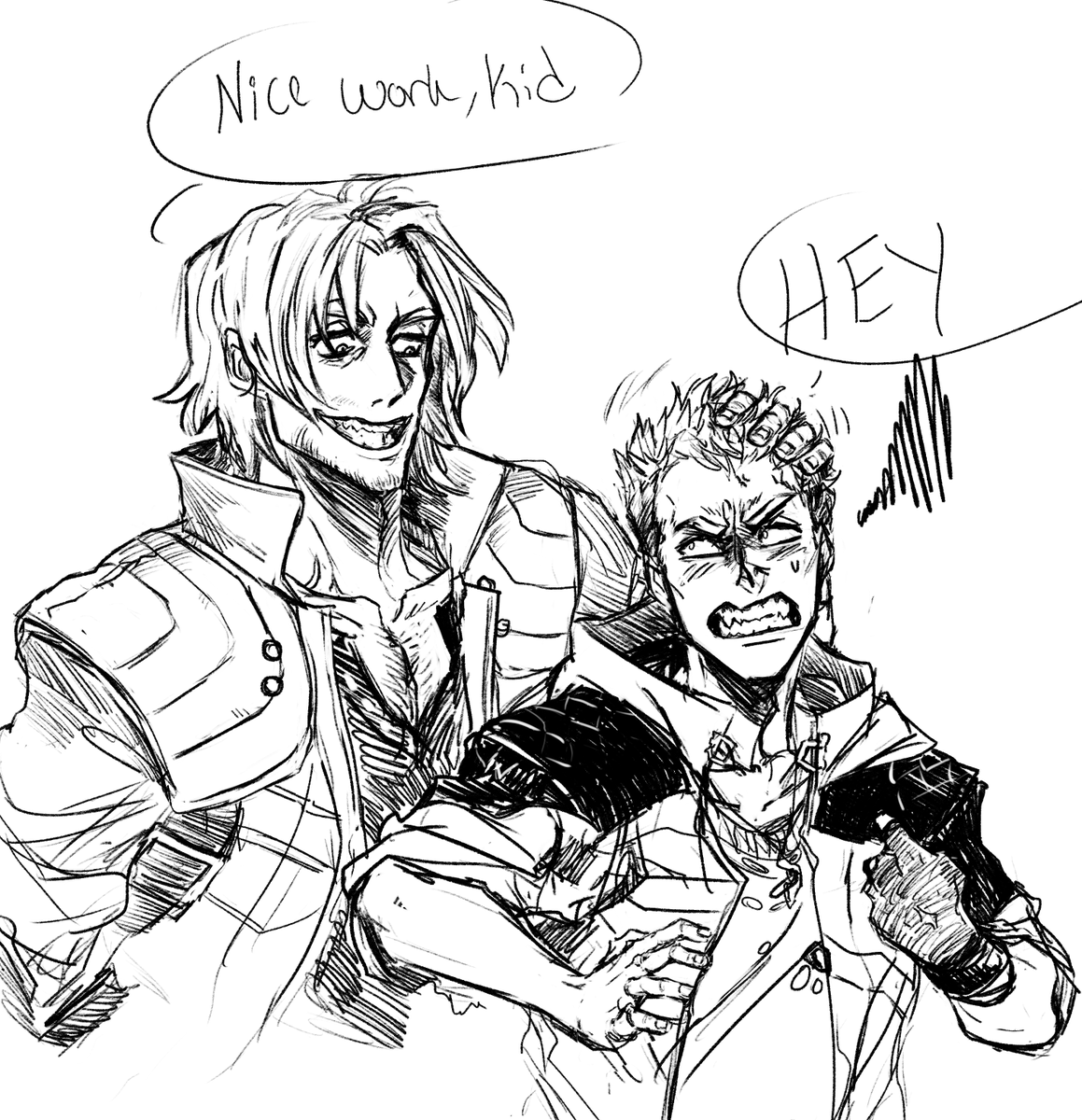 I think he does this just to piss nero off and I'm okay with this. Have a doodle #DevilMayCry5 #DMC #Dante #Nero #fanart