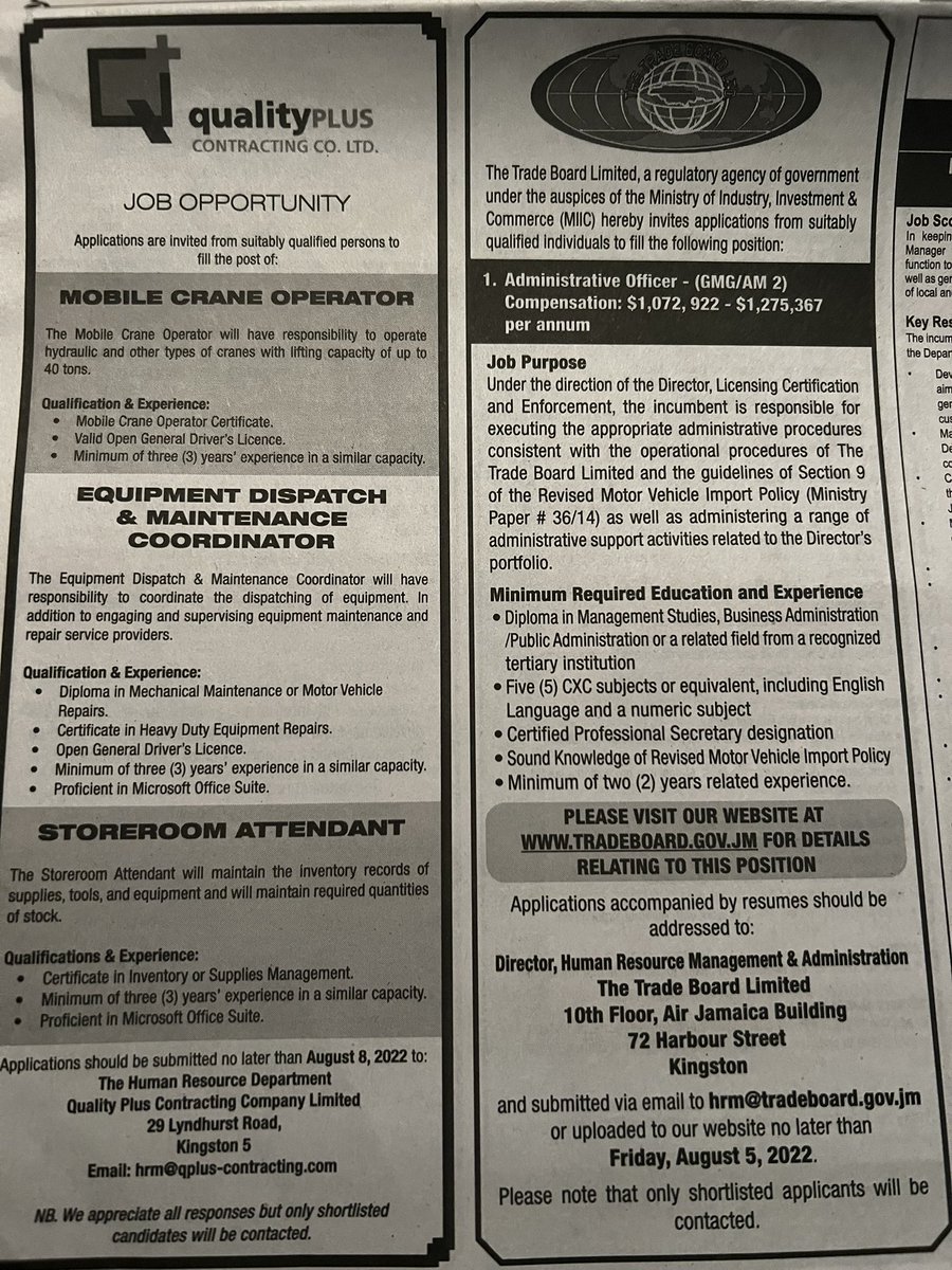 JOBS JOBS JOBS
