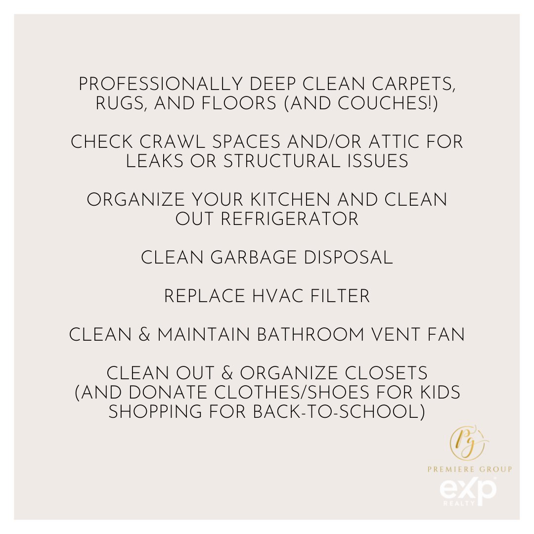 AbsherNc's tweet photo. ✔️ REMINDER: your monthly homeowner to-do list!
Mark 1 or 2 off the list every weekend!
#checklist #August2022  #Donations https://t.co/ixkAiahYLe