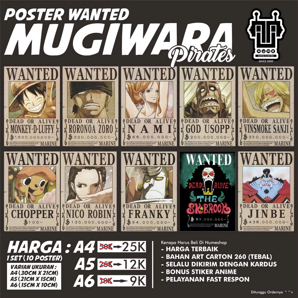 numeshop's tweet image. Saya menjual Poster Bounty Wanted ... seharga Rp35.000. Dapatkan di Shopee sekarang! shopee.co.id/numeshop/76016… #ShopeeID